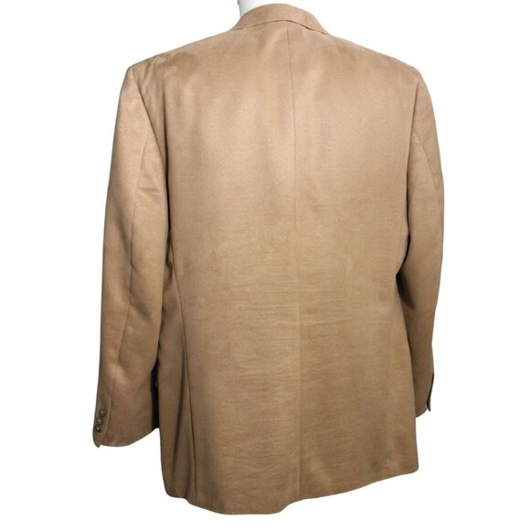 Jeffrey Banks SZ 44R 3 Button Sport Jacket Blazer, Camel Colour Microfiber - Picture 2 of 8